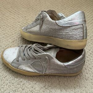 Philippe Model silver metallic sneakers